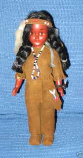 NATIVE AMERICAN GIRL DOLL_Suede Leather Outfit_VINTAGE  