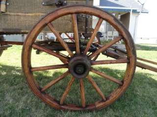 Antique Covered Horse Drawn Wagon Very Good Wood Wheels Useable The 