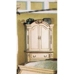  TV Armoire Stand Antique White Finish