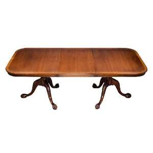  Antique Style Mahogany Double Pedestal Dining Table