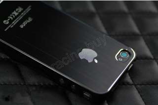 Black Deluxe Chrome Embossed Apple Logo Hard Case Skin Cover for 