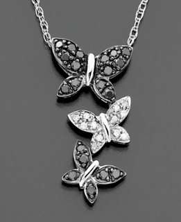   ct. t.w.) and White Diamond Accent Triple Butterfly Pendant