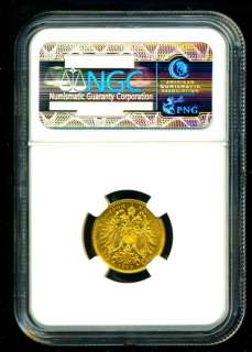 1909 AUSTRIA GOLD COIN 10 CORONA * VARIETY * NGC RARE  