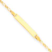 New 14k Yellow Gold Baby ID Polished Bracelet 6in  