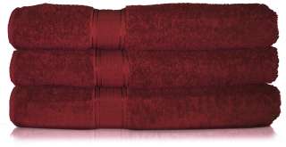 30x54 Burgundy Bath Towels 100% Luxury Thick Cotton  