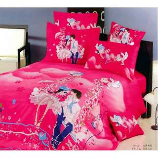 4pc Anime Print Bed in a Bag Comforter Bedding Set B43  