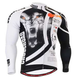 Mens spandex cycling jersey bike clothing tight wolf printing top S 