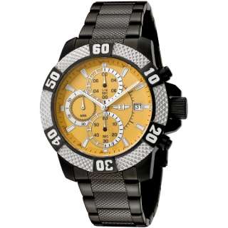   Chronograph Black IP Sharp Yellow Dial Stainless Steel Watch 41691 002