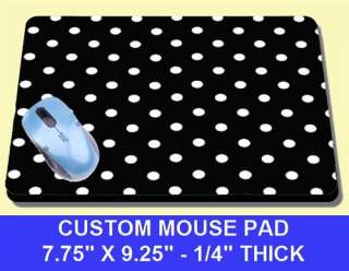 BLACK AND WHITE POLKA DOT CUTE MOUSE PAD NEW COOL FUN  