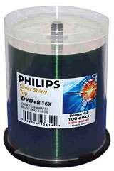 400 Philips 16x DVD+R Silver Shiny Thermal Printable Blank DVD Media 