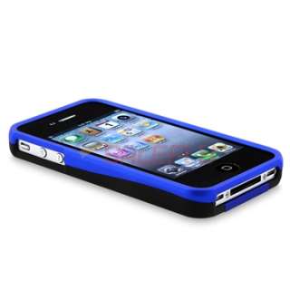 Blue 3 PIECE Hard Case+PRIVACY SCREEN FILTER Film For VERIZON iPhone 4 