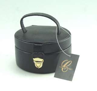 New In Box Collectives Small Black Leather 2 Tier Jewelry Box Case 