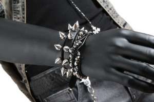 Spike Genuine Leather Bracelet GOTH PUNK BIKER EMO KERA  