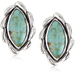    Barse Sterling Silver Gatsby Turquoise Clip Earrings Jewelry