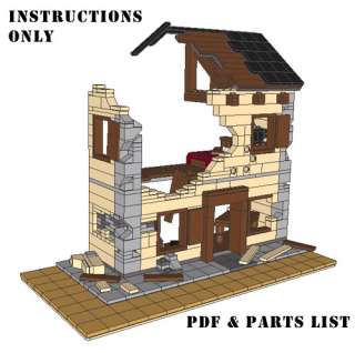 Lego Custom WWII French Building   INSTRUCTIONS ONLY  