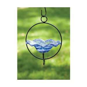  Blue Hanging Birdbath   Glass 