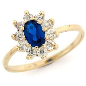    10k Gold Synthetic Sapphire September Birthstone Ring Jewelry
