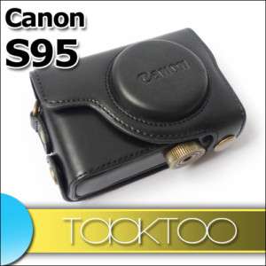 C602 leather case Pouch bag for Canon S90 S95 New Black  