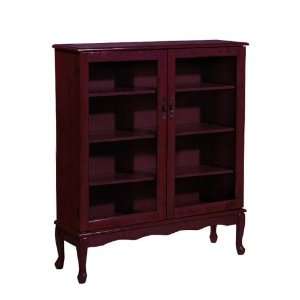   Traditional 42w Four shelf Bookcase With Glass Doors