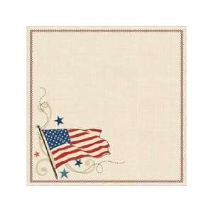  K&Company Paper 12x12 Americana Flag Border Arts, Crafts 