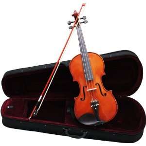   Wood Viola with Hard Case, Bow, Rosin, and Bridge Musical Instruments