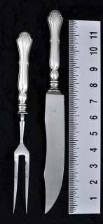 800 Purity Silver German Carving Set Knife Fork  