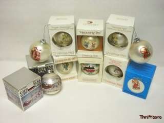 Lot 9 Vintage Christmas Ornaments Glass Bulbs 7 SCHMID + 1 Corning & 1 