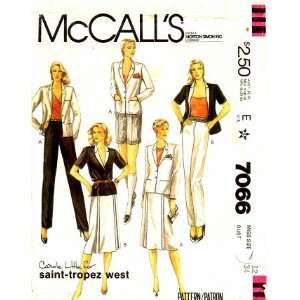  McCalls 7066 Sewing Pattern Carol Little Jacket Skirt 