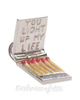 Sterling Silver MATCHBOOK You Light Up My Life OPENS Love CHARM or 