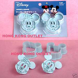 Mickey Mouse & Minnie Cookie Cutter Mold + Stamp A03  