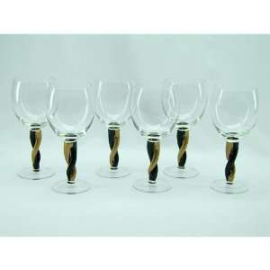   champagne flute / wine glass 6 Pc Set of Elegant Wine Glasses: Kitchen