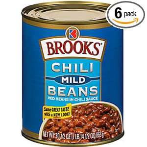 Brooks Mild Chili Beans, 30 Ounce (Pack of 6)  Grocery 