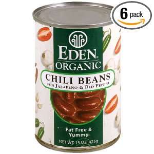 Eden Organic Chili Beans With Jalapenos And Red Peppers, 15 ounces 