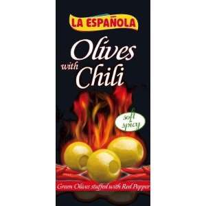 Chili Pepper Stuffed Olives 1 pound 6 oz Dry Weight Cans (Package of 2 