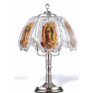   Virgin Mary Theme Silver Chrome Base Touch Lamp