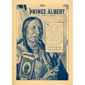 1913 Ad Prince Albert Cigarette Tobacco Native American 