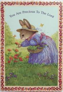 Holly Pond Hill Bunny Picking Flower Encouragement Card  