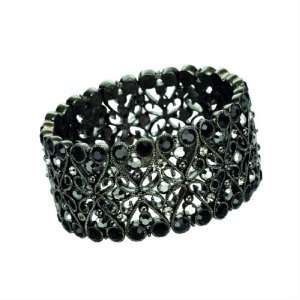    Fiorelli Elasticated Black Sparkly Cuff Bracelet Fiorelli Jewelry