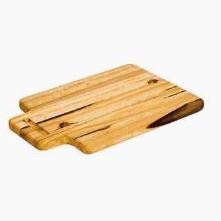 12 x 8 Edge Grain Rectangle Wooden Cutting Board   Grooved Lip Handle 