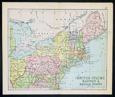 1890 Bartholomew Map Eastern United States  