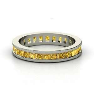  Brooke Eternity Band, 14K White Gold Ring with Citrine 