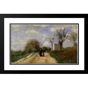 Corot, Jean Baptiste Camille 24x17 Framed and Double Matted The Path 