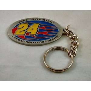 Jeff Gordon Pewter Oval NASCAR Keychain