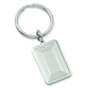    Rhodium Plated Patterned Border Key Ring Kelly Waters Jewelry