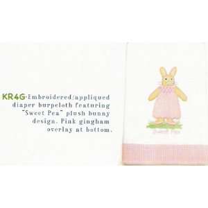  Kelly B Rightsell Sweet Pea Bunny Burp Cloth Baby