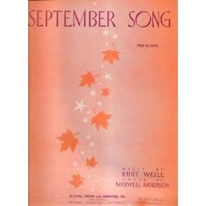   Music September Song Kurt Weill Maxwell Anderson 203 