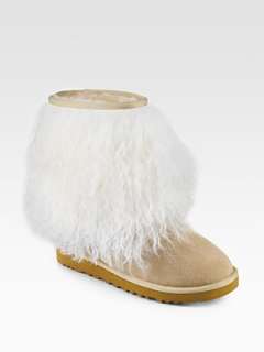   Pull on style Shearling lining Padded insole Rubber sole Imported