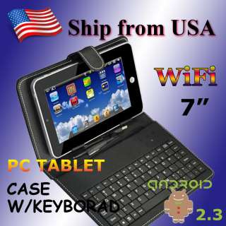 Google Android 2.3 7 PC Tablet MID Netbook Computer 4GB Keyboard Case 