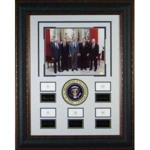 Ronald Reagan unsigned Five Presidents Engraved Collection 29x37 
