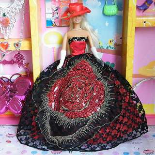   Princess Wedding Clothes Dress Gown Outfit for Barbie Doll Gift Y002US